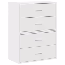 vidaXL Cabinets with 2 Drawers Cupboard Sideboard Highboard Engineered Wood - white, 2 pcs