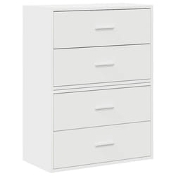 vidaXL Cabinets with 2 Drawers Cupboard Sideboard Highboard Engineered Wood - white, 2 pcs