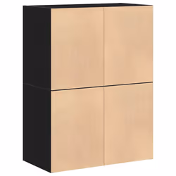 vidaXL Cabinets with 2 Drawers Cupboard Sideboard Highboard Engineered Wood - black, 2 pcs - Additional view 6