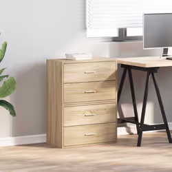 vidaXL Cabinets with 2 Drawers Cupboard Sideboard Highboard Engineered Wood - sonoma oak, 2 pcs