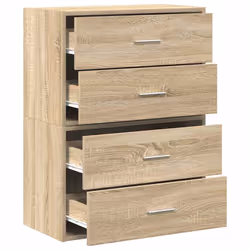 vidaXL Cabinets with 2 Drawers Cupboard Sideboard Highboard Engineered Wood - sonoma oak, 2 pcs - Additional view 4