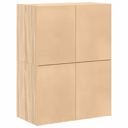 vidaXL Cabinets with 2 Drawers Cupboard Sideboard Highboard Engineered Wood - sonoma oak, 2 pcs - Additional view 6