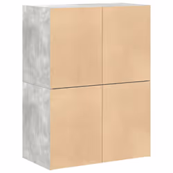 vidaXL Cabinets with 2 Drawers Cupboard Sideboard Highboard Engineered Wood - concrete grey, 2 pcs - Additional view 6