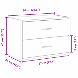vidaXL Cabinets with 2 Drawers Cupboard Sideboard Highboard Engineered Wood - smoked oak, 1 pcs - Additional view 3