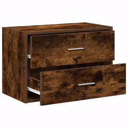 vidaXL Cabinets with 2 Drawers Cupboard Sideboard Highboard Engineered Wood - smoked oak, 1 pcs - Additional view 4