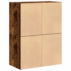 vidaXL Cabinets with 2 Drawers Cupboard Sideboard Highboard Engineered Wood - smoked oak, 2 pcs - Additional view 6