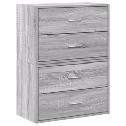 vidaXL Cabinets with 2 Drawers Cupboard Sideboard Highboard Engineered Wood - grey sonoma, 2 pcs