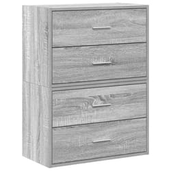 vidaXL Cabinets with 2 Drawers Cupboard Sideboard Highboard Engineered Wood - grey sonoma, 2 pcs