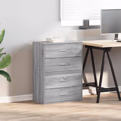 vidaXL Cabinets with 2 Drawers Cupboard Sideboard Highboard Engineered Wood - grey sonoma, 2 pcs