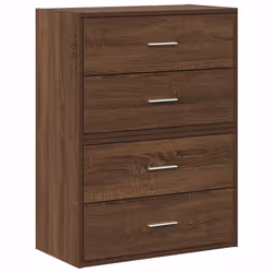vidaXL Cabinets with 2 Drawers Cupboard Sideboard Highboard Engineered Wood - brown oak, 2 pcs