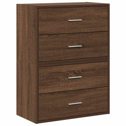vidaXL Cabinets with 2 Drawers Cupboard Sideboard Highboard Engineered Wood - brown oak, 2 pcs