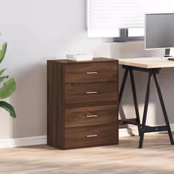 vidaXL Cabinets with 2 Drawers Cupboard Sideboard Highboard Engineered Wood - brown oak, 2 pcs