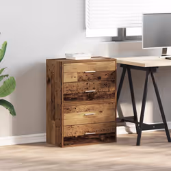 vidaXL Cabinets with 2 Drawers Cupboard Sideboard Highboard Engineered Wood - old wood, 2 pcs