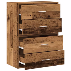vidaXL Cabinets with 2 Drawers Cupboard Sideboard Highboard Engineered Wood - old wood, 2 pcs - Additional view 4