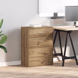 vidaXL Cabinets with 2 Drawers Cupboard Sideboard Highboard Engineered Wood - artisan oak, 2 pcs