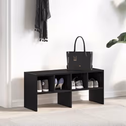 vidaXL Shoe Racks 2 pcs Stackable Brown Oak 89.5x30x40 cm shoe storage rack - black, 1 pcs - Additional view 2