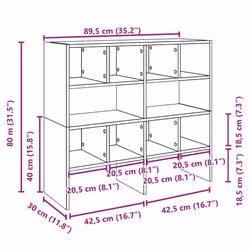 vidaXL Shoe Racks 2 pcs Stackable Brown Oak 89.5x30x40 cm shoe storage rack - sonoma oak, 2 pcs - Additional view 8