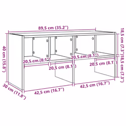 vidaXL Shoe Racks 2 pcs Stackable Brown Oak 89.5x30x40 cm shoe storage rack - smoked oak, 1 pcs - Additional view 8