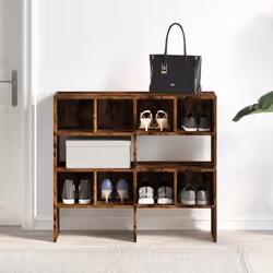 vidaXL Shoe Racks 2 pcs Stackable Brown Oak 89.5x30x40 cm shoe storage rack - smoked oak, 2 pcs - Additional view 2