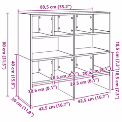 vidaXL Shoe Racks 2 pcs Stackable Brown Oak 89.5x30x40 cm shoe storage rack - smoked oak, 2 pcs - Additional view 8