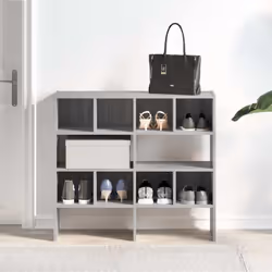 vidaXL Shoe Racks 2 pcs Stackable Brown Oak 89.5x30x40 cm shoe storage rack - grey sonoma, 2 pcs - Additional view 2