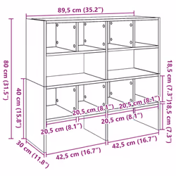 vidaXL Shoe Racks 2 pcs Stackable Brown Oak 89.5x30x40 cm shoe storage rack - old wood, 2 pcs - Additional view 8