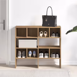 vidaXL Shoe Racks 2 pcs Stackable Brown Oak 89.5x30x40 cm shoe storage rack - artisan oak, 2 pcs - Additional view 2