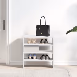 vidaXL Shoe Racks Stackable Shoe Cabinet Shoe Storage Shelf Hallway Cupboard - white, 2 pcs