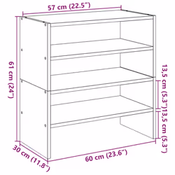 vidaXL Shoe Racks Stackable Shoe Cabinet Shoe Storage Shelf Hallway Cupboard - black, 2 pcs - Additional view 8