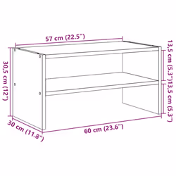 vidaXL Shoe Racks Stackable Shoe Cabinet Shoe Storage Shelf Hallway Cupboard - concrete grey, 1 pcs