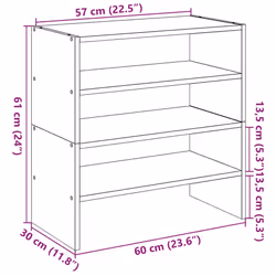 vidaXL Shoe Racks Stackable Shoe Cabinet Shoe Storage Shelf Hallway Cupboard - smoked oak, 2 pcs - Additional view 8