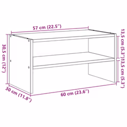 vidaXL Shoe Racks Stackable Shoe Cabinet Shoe Storage Shelf Hallway Cupboard - grey sonoma, 1 pcs - Additional view 8