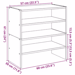 vidaXL Shoe Racks Stackable Shoe Cabinet Shoe Storage Shelf Hallway Cupboard - old wood, 2 pcs