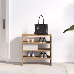vidaXL Shoe Racks Stackable Shoe Cabinet Shoe Storage Shelf Hallway Cupboard - artisan oak, 2 pcs