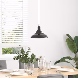 vidaXL Pendant Lamp Height Adjustable E27 Gloss Grey Ã 31 cm Metal - gloss black - Additional view 2