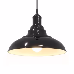 vidaXL Pendant Lamp Height Adjustable E27 Gloss Grey Ã 31 cm Metal - gloss black - Additional view 4