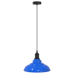 vidaXL Pendant Lamp Height Adjustable E27 Gloss Grey Ã 31 cm Metal - gloss dark blue