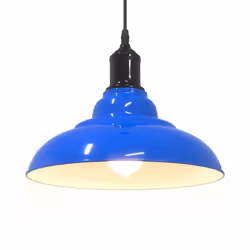 vidaXL Pendant Lamp Height Adjustable E27 Gloss Grey Ã 31 cm Metal - gloss dark blue - Additional view 4