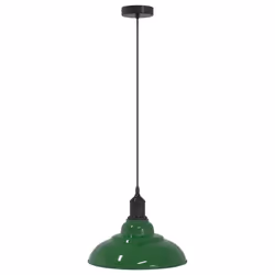 vidaXL Pendant Lamp Height Adjustable E27 Gloss Grey Ã 31 cm Metal - gloss green