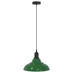 vidaXL Pendant Lamp Height Adjustable E27 Gloss Grey Ã 31 cm Metal - gloss green