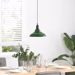vidaXL Pendant Lamp Height Adjustable E27 Gloss Grey Ã 31 cm Metal - gloss green