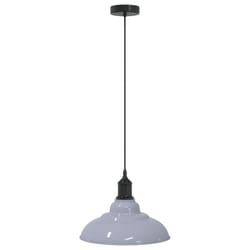vidaXL Pendant Lamp Height Adjustable E27 Gloss Grey Ã 31 cm Metal - gloss grey