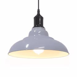 vidaXL Pendant Lamp Height Adjustable E27 Gloss Grey Ã 31 cm Metal - gloss grey - Additional view 4