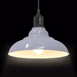 vidaXL Pendant Lamp Height Adjustable E27 Gloss Grey Ã 31 cm Metal - gloss grey - Additional view 5