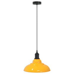 vidaXL Pendant Lamp Height Adjustable E27 Gloss Grey Ã 31 cm Metal - gloss yellow