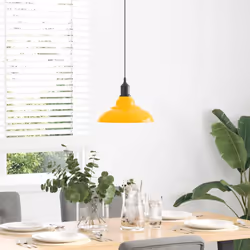vidaXL Pendant Lamp Height Adjustable E27 Gloss Grey Ã 31 cm Metal - gloss yellow - Additional view 2
