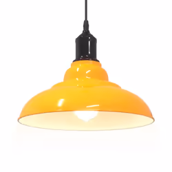 vidaXL Pendant Lamp Height Adjustable E27 Gloss Grey Ã 31 cm Metal - gloss yellow - Additional view 4