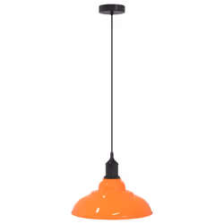 vidaXL Pendant Lamp Height Adjustable E27 Gloss Grey à 31 cm Metal - gloss orange