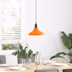 vidaXL Pendant Lamp Height Adjustable E27 Gloss Grey Ã 31 cm Metal - gloss orange