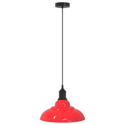 vidaXL Pendant Lamp Height Adjustable E27 Gloss Grey Ã 31 cm Metal - gloss red